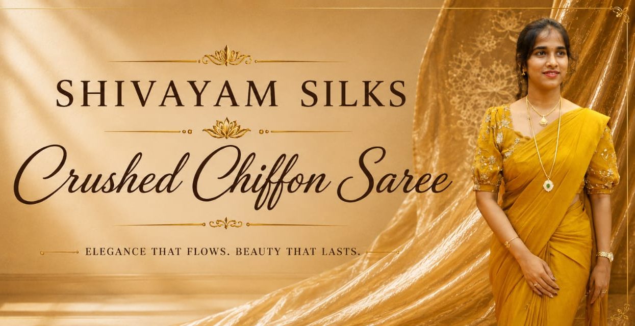 Crushed Chiffon Sarees in Salem.